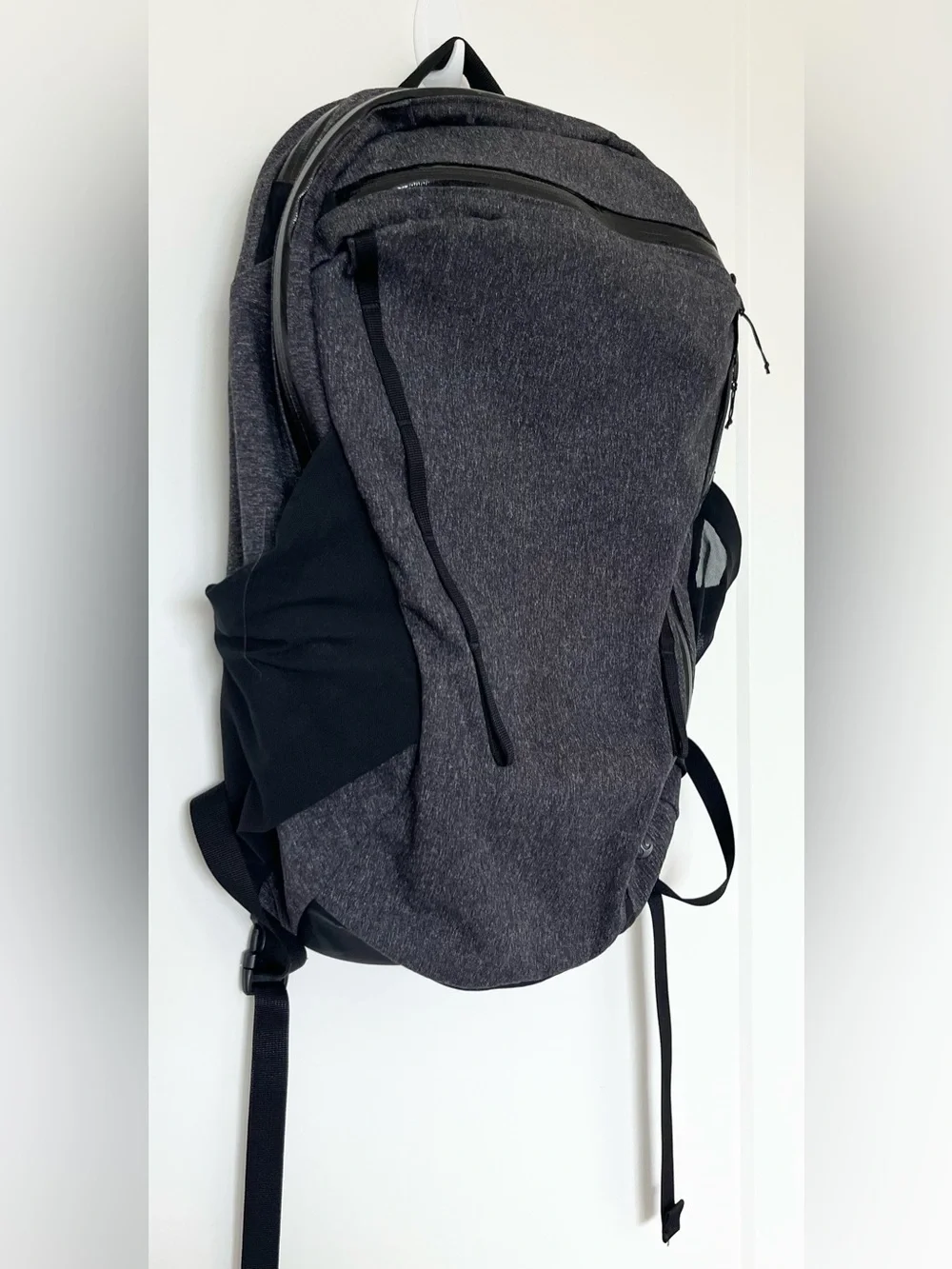 Lululemon Core Backpack Heathered Black Gray Black Large Athletic Travel Bag